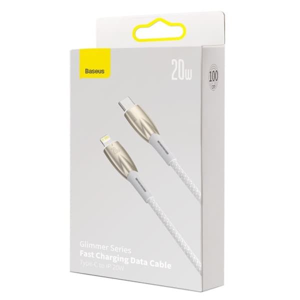Kabel til hurtigopladning iPhone USB-C - Lightning 480Mb/s PD 20W 1m hvid