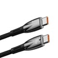 Miniatyrbillede 2 af 6: Holdbart fleksibelt USB-C hurtigopladningskabel 100W 1m sort