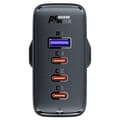 Miniatyrbillede 4 af 6: 2i1 GaN kabel og hurtigoplader, engelsk UK stik, 100W PD 3x USB-C USB sort