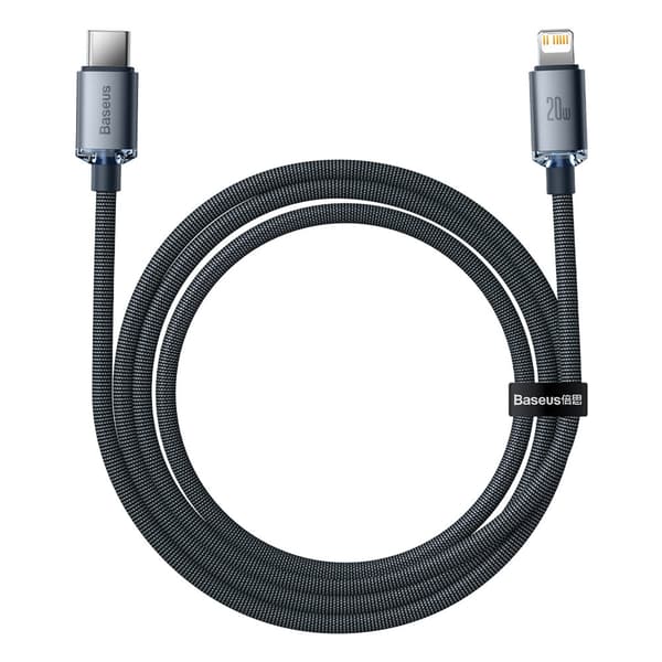 USB - Lightning-kabel til hurtig opladning og dataoverførsel, 1,2 m, sort