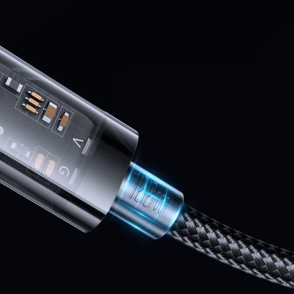 Stærkt flettet kabel USB-C 100W 2m blå