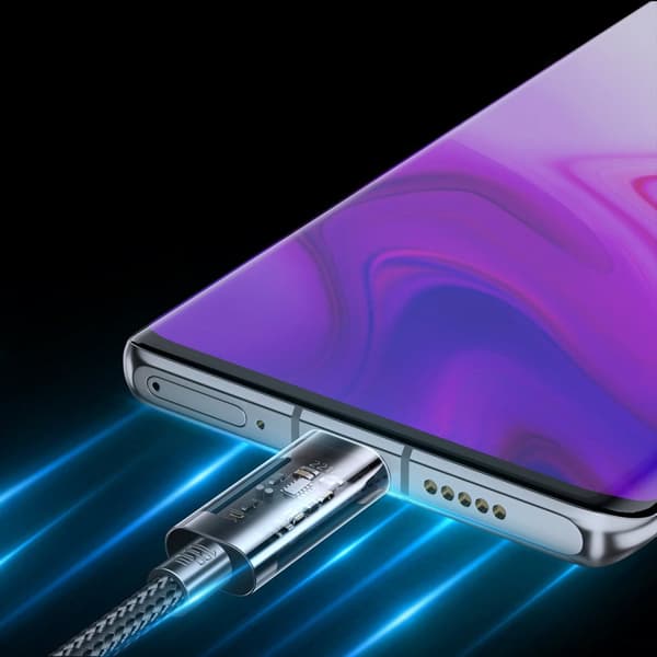 Stærkt flettet kabel USB-C 100W 2m blå