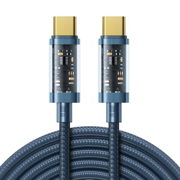 Stærkt flettet kabel USB-C 100W 2m blå