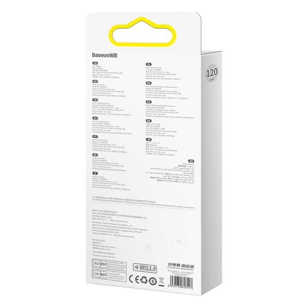 3-i-1 kabel hurtigopladningskabel USB-A til USB-C microUSB Lightning 66W 480Mb/s 1,2m blå