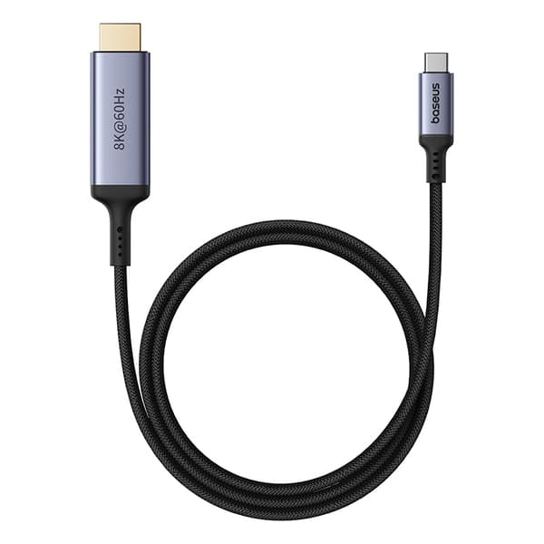 Kabel USB-C - HDMI 8K 60Hz, flexibel, hållbar, 1,5 m, svart