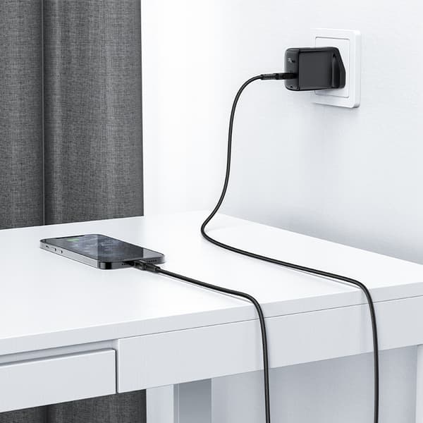 MFI kabel til iPhone USB-C - Lightning 30W 3A 1,8m sort