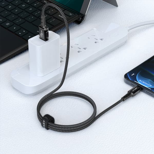 MFI kabel til iPhone USB - Lightning 2.4A 1.2m sort