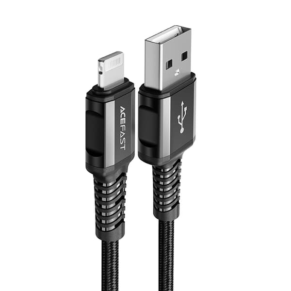 MFI kabel til iPhone USB - Lightning 2.4A 1.2m sort