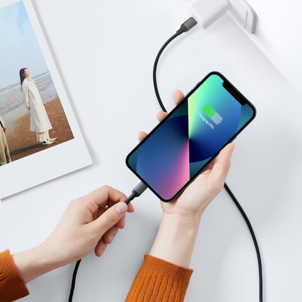 iPhone USB-C - Lightning PD 20W 1m hurtig opladningskabel, sort