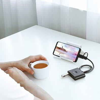 USB port HUB splitter til 4x USB 3.2 kabel 0,5 m sort