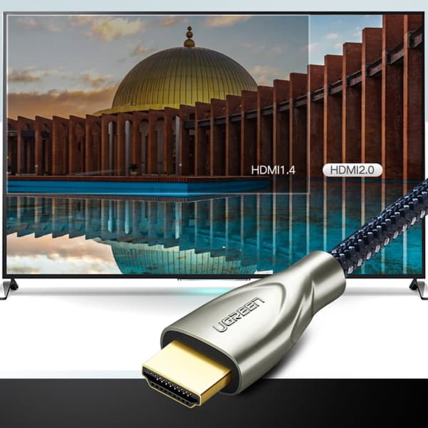 Holdbart kabel HDMI 2.0 4K 60Hz flettet kabel 1m grå