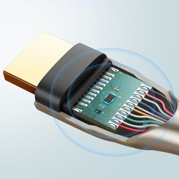 Holdbart kabel HDMI 2.0 4K 60Hz flettet kabel 1m grå
