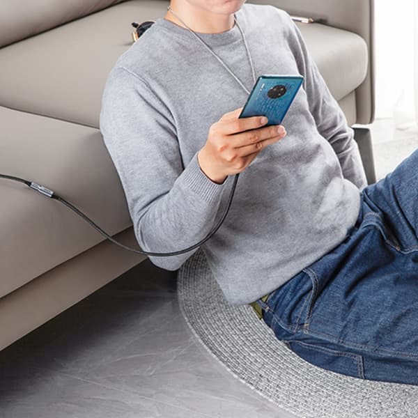 Slitstark USB-C 3.1 10Gb/s förlängningskabel, 1m, grå