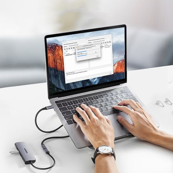 Slitstark USB-C 3.1 10Gb/s förlängningskabel, 1m, grå