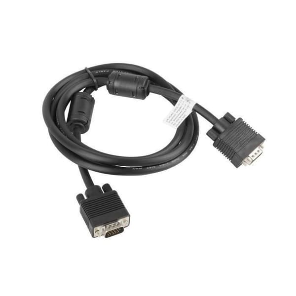 vga (15 stift) till vga kontakt (15 stift) kabel med svart ferritkärna 1,8 m