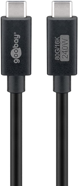USB-C™-kaapeli, USB4™-versio 2.0, 240 W, 80 Gbit/s, virransyöttö, 1,2 m