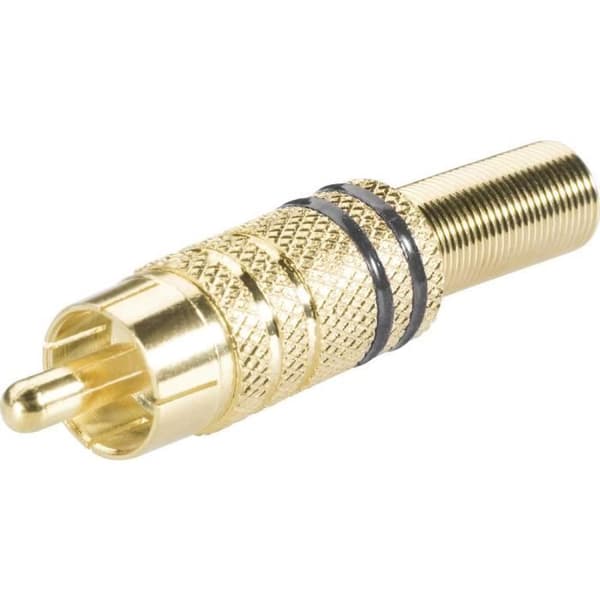 Cinch-RCA han, rak BKL Electronic 0101006 Totalt antal poler: 2 svart 1 pc(s)