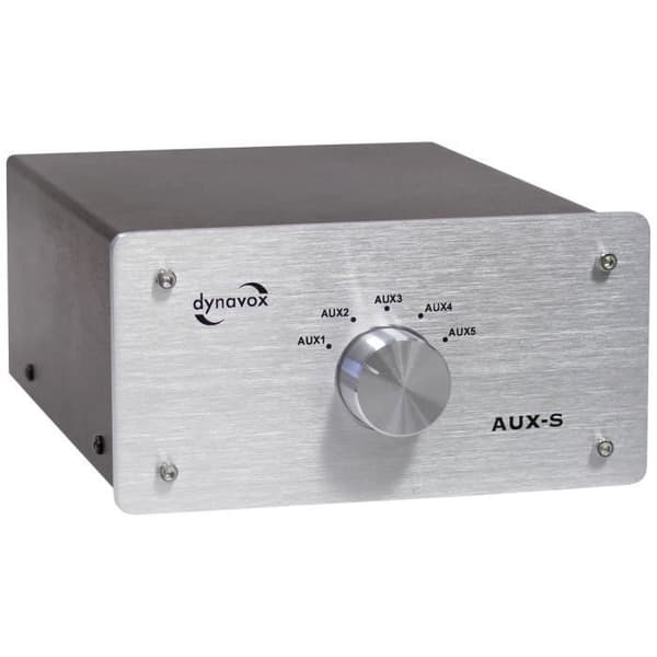 Dynavox AUX-S Switch RCA-ljud metallhus silver