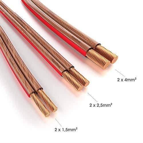 KabelDirekt 15m högtalarkabel (2x1,5 mm² HiFi-högtalarkabel Tillverkad i Tyskland, OFC-koppar, med polar 66-märkning