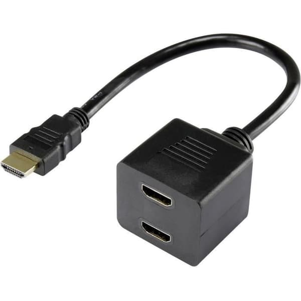 HDMI-fordelarkabel Renkforce 20 cm - Svart - Skärmat - Central ledare i koppar