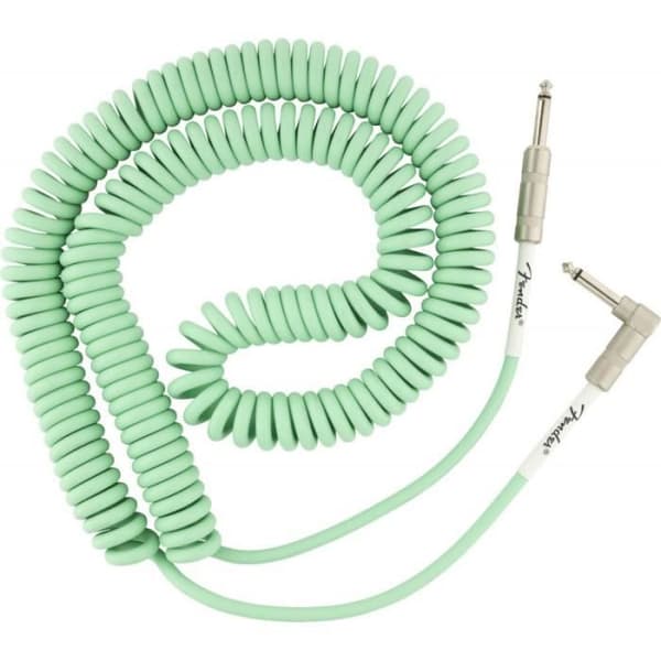 Fender Original Series Coiled Jack-kabel, rakvinklad, Surf Green - 9m