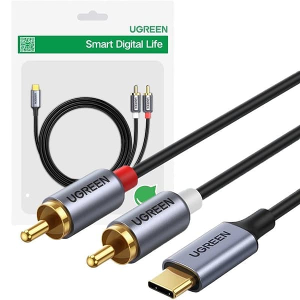 Ugreen kabel lydkabel USB type C (hann) - 2RCA (hann) 1,5 m grå (20193 CM451)