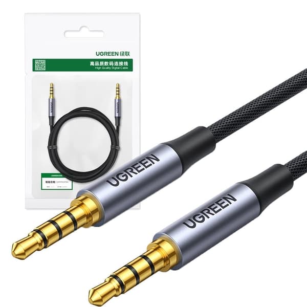 Ugrønn kabel AUX-kabel miniplugg 3,5 mm (hann) - miniplugg 3,5 mm (hann) 2 m svart (AV183)