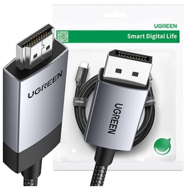 Ugreen DP119 DisplayPort / HDMI 4K 60Hz kabel 1m - grå