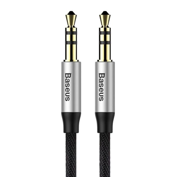 BASEUS M30 AUX KABEL 100cm SØLV/SORT