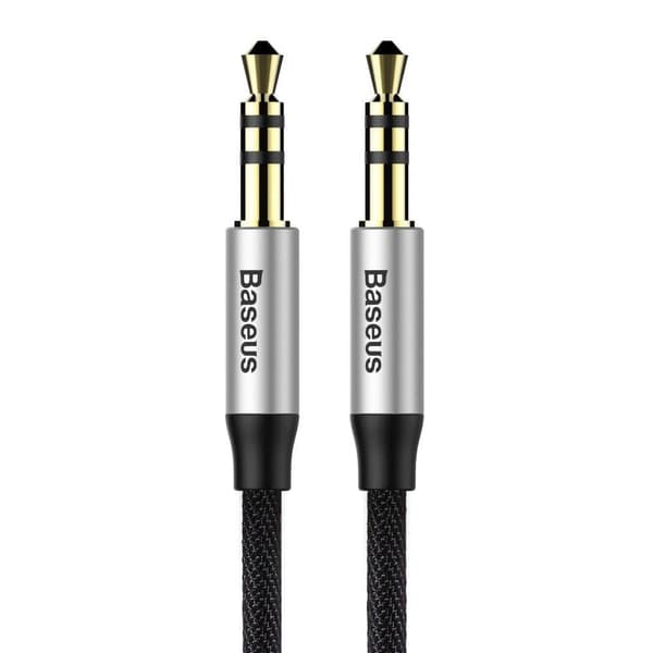 BASEUS M30 AUX KABEL 100cm SØLV/SORT