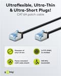 Miniatyrbild 3 av 11: Ultraflexibel patchkabel CAT 6A, slim, U/FTP, svart
