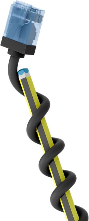 Ultra-fleksibelt netværkskabel CAT 6A, slim, U/UTP, sort