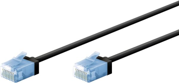 Ultraflexibel patchkabel CAT 6A, slim, U/UTP, svart