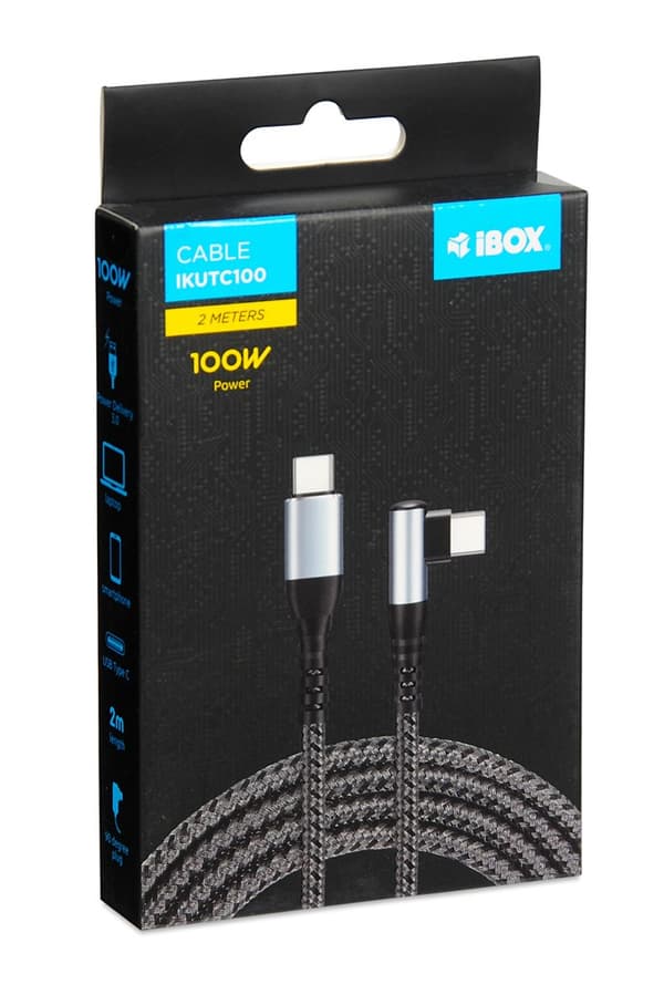 IBOX-KAAPELI IKUTC100 USB-C PD100W 2M