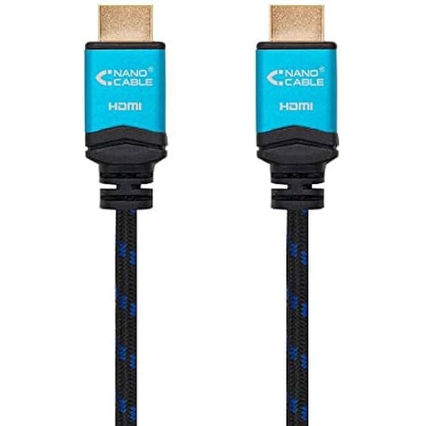 NANOCABLE High Speed HDMI V2.0-kabel med Ethernet, 4K vid 60Hz, 18 Gbps, A/M-A/M, ARC 3D Ultra HD, Svart, 5.0mts