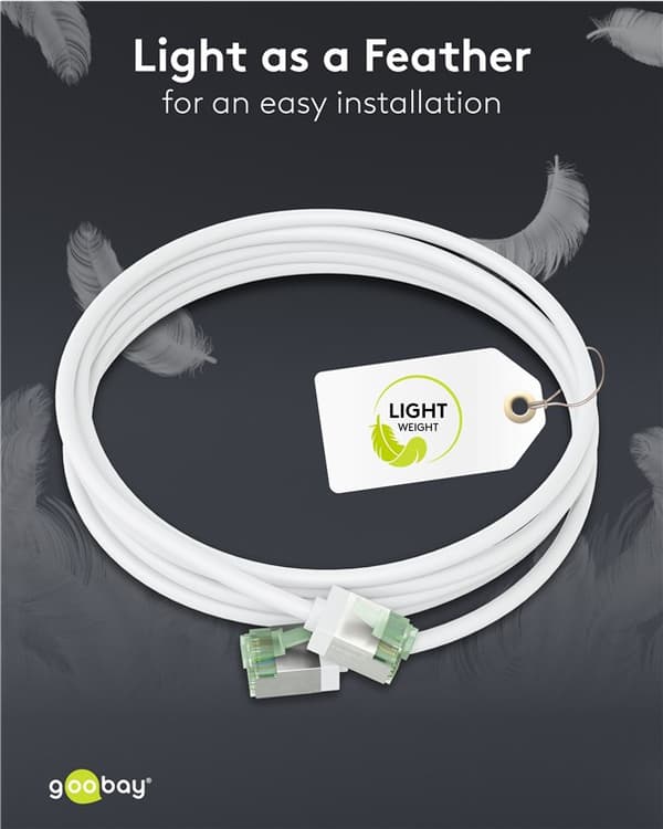 Ultra-fleksibelt netværkskabel CAT 8.1, slim, U/FTP, hvid
