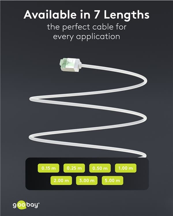Ultra-fleksibelt netværkskabel CAT 8.1, slim, U/FTP, hvid