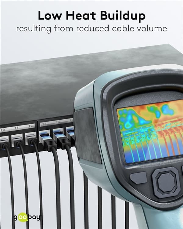 Ultra-fleksibelt netværkskabel CAT 6A, slim, U/FTP, sort