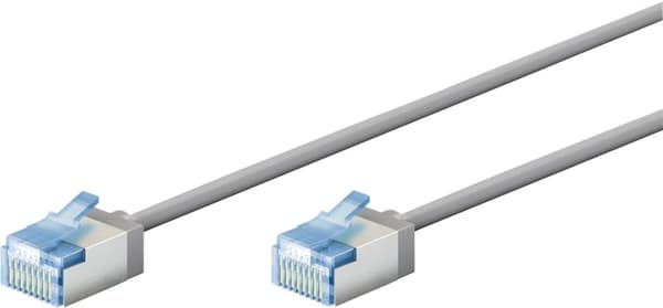 Ultra-fleksibelt netværkskabel CAT 6A, slim, U/FTP, grå