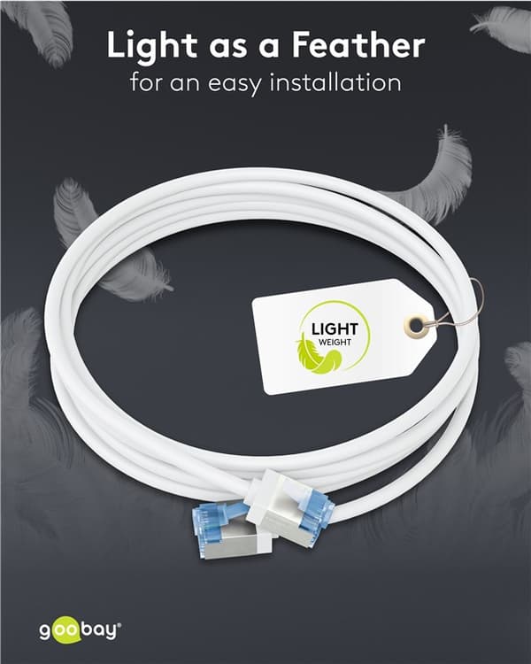 Ultraflexibel patchkabel CAT 6A, slim, U/FTP, vit