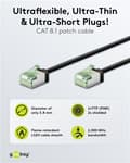 Miniatyrbillede 3 af 11: Ultra-fleksibelt netværkskabel CAT 8.1, slim, U/FTP, sort
