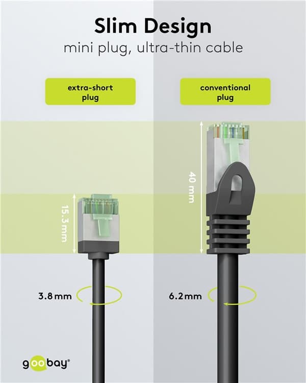 Ultra-fleksibelt netværkskabel CAT 8.1, slim, U/FTP, sort