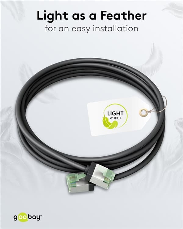 Ultra-fleksibelt netværkskabel CAT 8.1, slim, U/FTP, sort