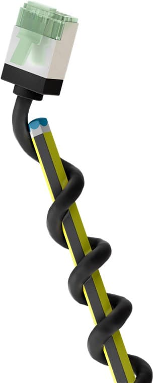 Ultra-fleksibelt netværkskabel CAT 8.1, slim, U/FTP, sort