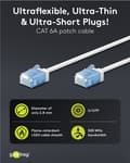 Miniatyrbilde 3 av 11: Ultrafleksibel patchkabel CAT 6A, slank, U/UTP, hvit