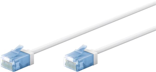 Ultrafleksibel patchkabel CAT 6A, slank, U/UTP, hvit