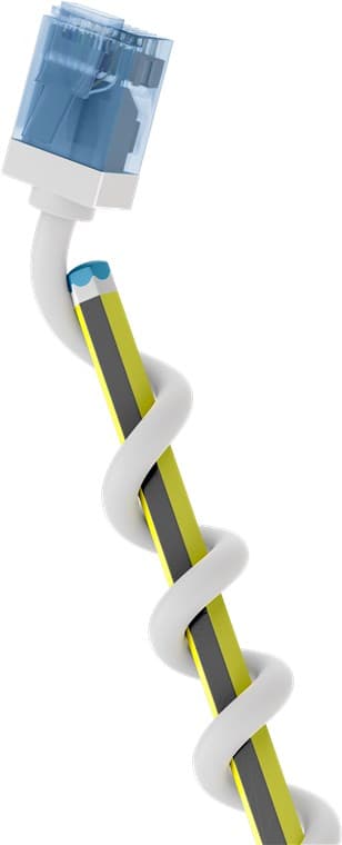 Ultrafleksibel patchkabel CAT 6A, slank, U/UTP, hvit