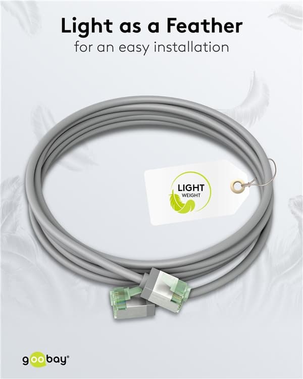 Ultrafleksibel patchkabel CAT 8.1, slank, U/FTP, grå