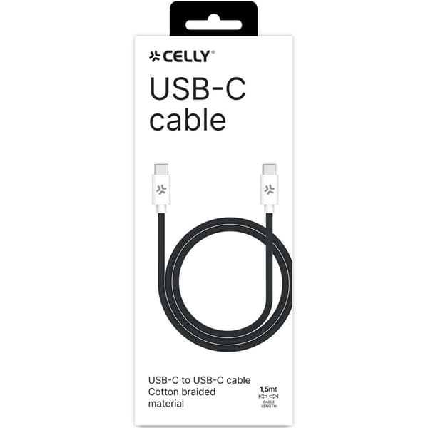 USB-C - USB-C kabel 60W 1,5 m Sort