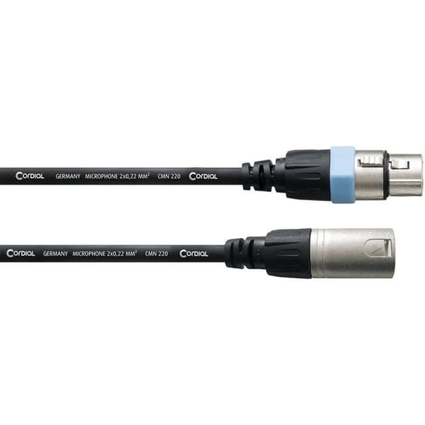 Cordial mikrofonkabel 20 m REAN XLR hona/XLR hane 20 m svart XLR hona/XLR hane